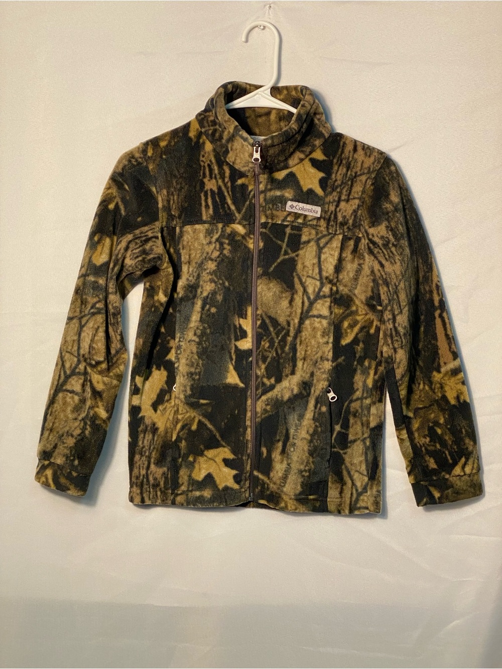 Columbia Kids Camo Fleece Jacket in Olive and Brown